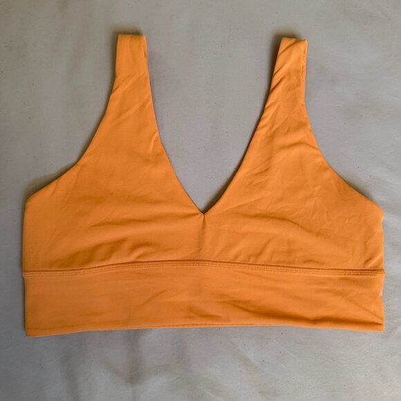 LULULEMON ALIGN V-NECK BRA LIGHT SUPPORT A/B CUP MANGO DREAM SIZE 14 - Picture 5 of 8